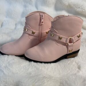 Cat & Jack Pink Boots with Gold Accents
